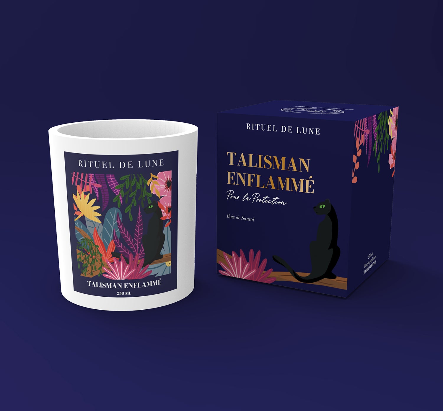Bougie "Talisman Enflammé" pour la protection et la purification - 250ml